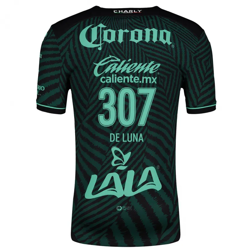 Danxen Kinder Eduardo De Luna #307 Schwarz Grün Auswärtstrikot Trikot 2024/25 T-Shirt
