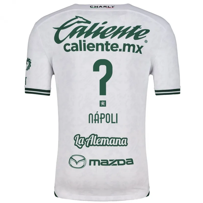 Danxen Kinder Gonzalo Nápoli #0 Weiß Grün Auswärtstrikot Trikot 2024/25 T-Shirt