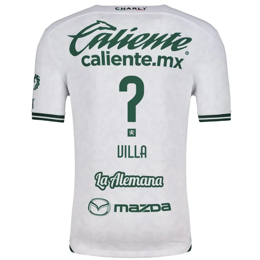Danxen Kinder Óscar Villa #0 Weiß Grün Auswärtstrikot Trikot 2024/25 T-Shirt