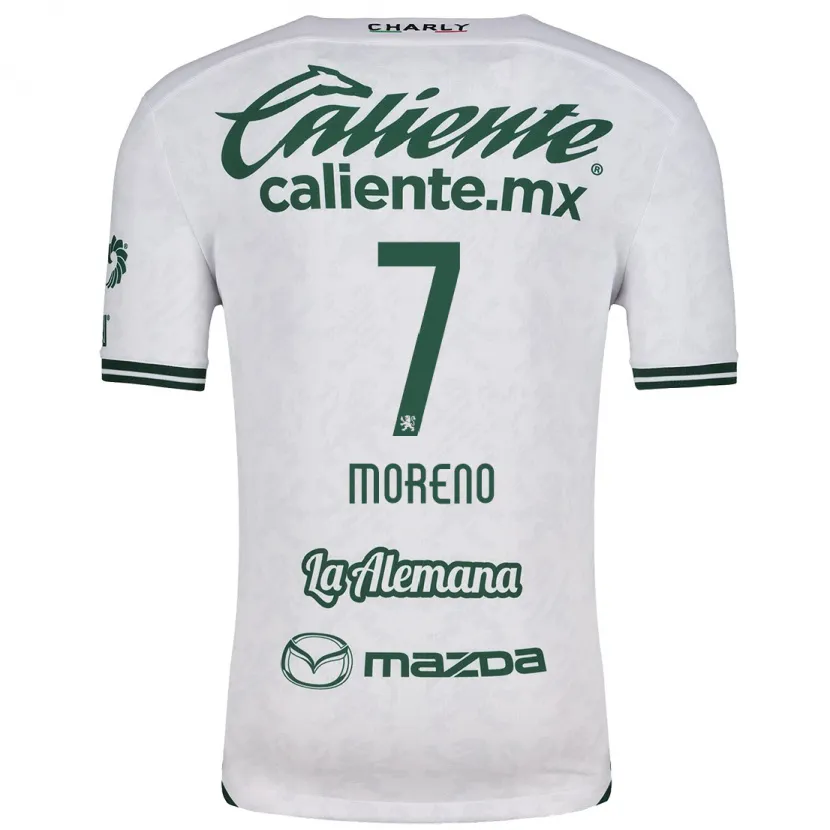 Danxen Kinder Iván Moreno #7 Weiß Grün Auswärtstrikot Trikot 2024/25 T-Shirt