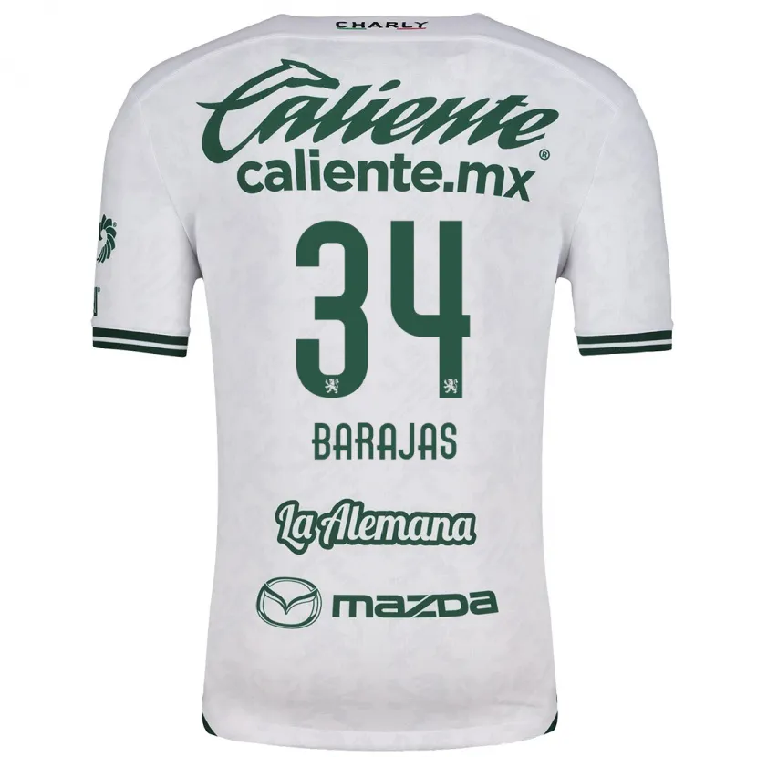 Danxen Kinder Víctor Barajas #34 Weiß Grün Auswärtstrikot Trikot 2024/25 T-Shirt