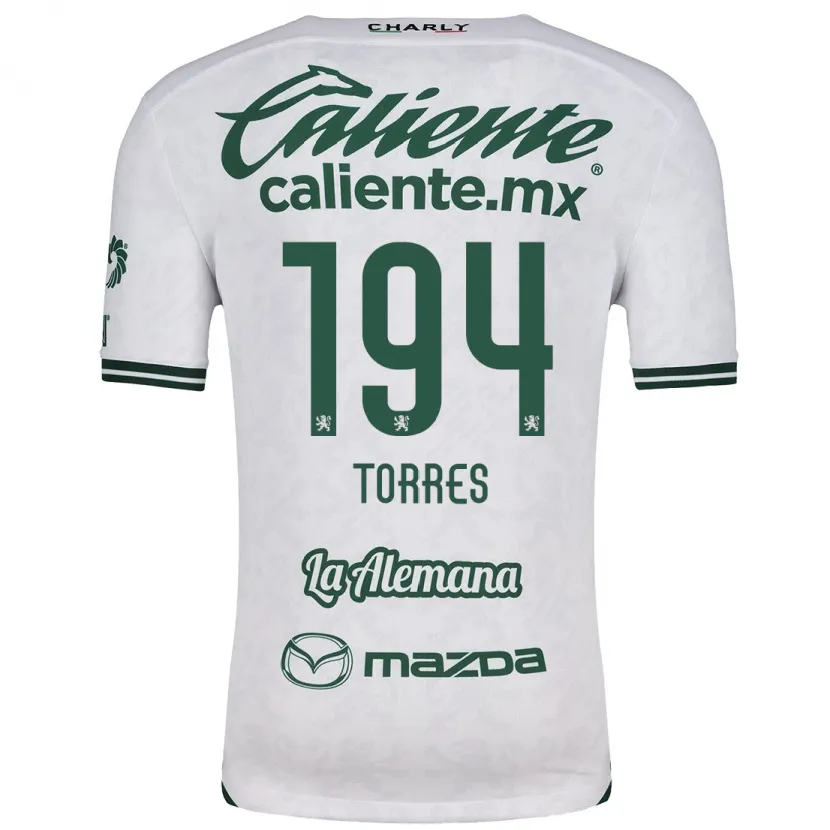 Danxen Kinder Erick Torres #194 Weiß Grün Auswärtstrikot Trikot 2024/25 T-Shirt