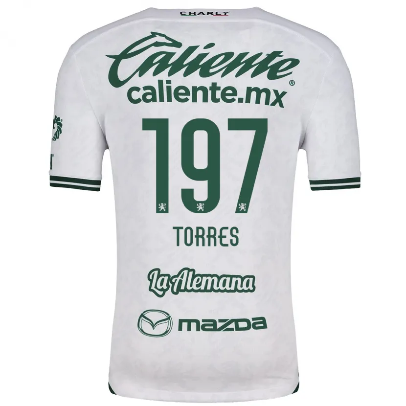 Danxen Kinder Erick Torres #197 Weiß Grün Auswärtstrikot Trikot 2024/25 T-Shirt
