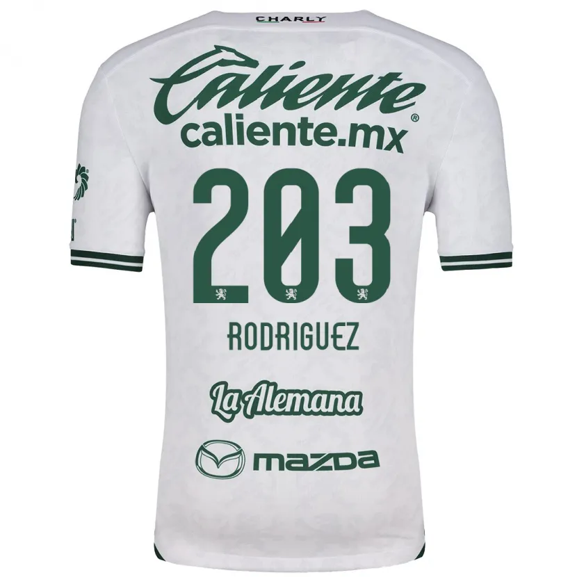 Danxen Kinder César Rodríguez #203 Weiß Grün Auswärtstrikot Trikot 2024/25 T-Shirt