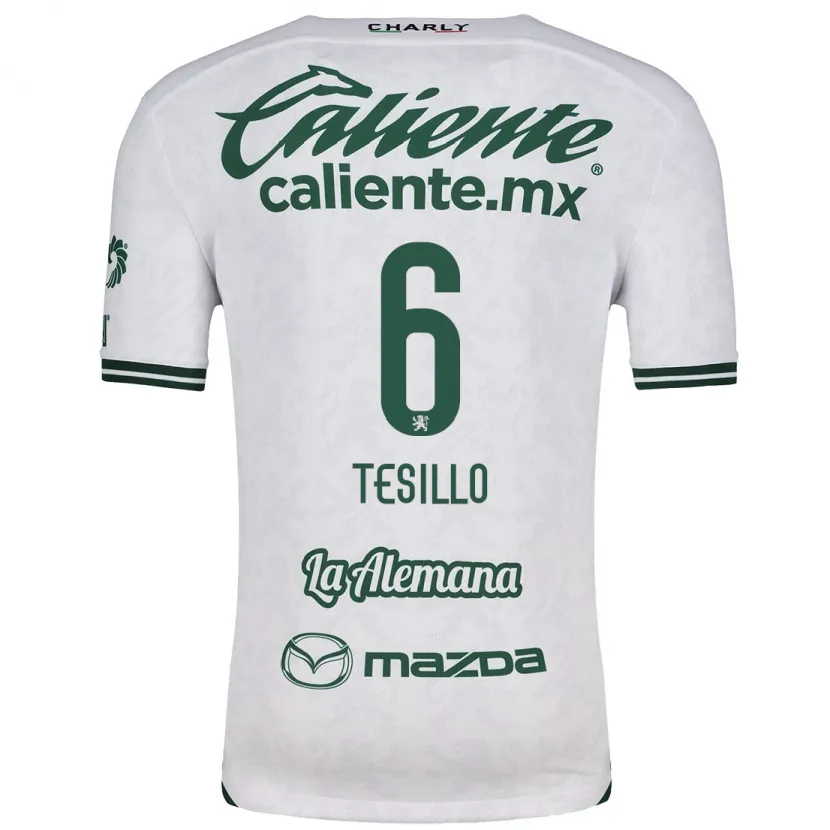 Danxen Kinder William Tesillo #6 Weiß Grün Auswärtstrikot Trikot 2024/25 T-Shirt