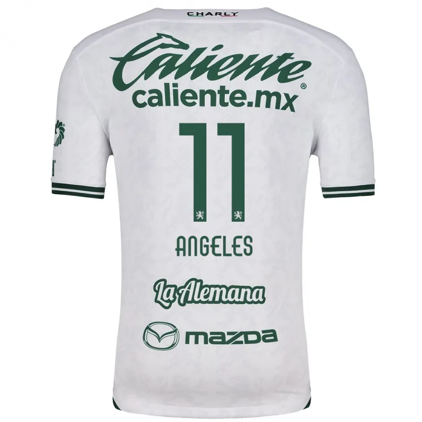 Danxen Kinder Lizbeth Ángeles #11 Weiß Grün Auswärtstrikot Trikot 2024/25 T-Shirt
