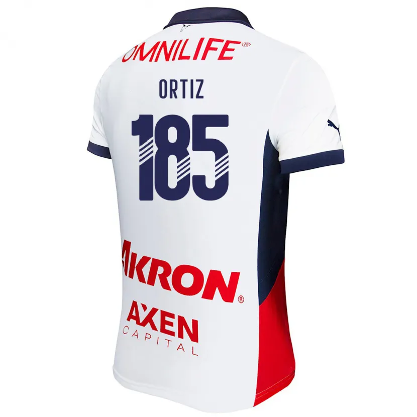 Danxen Kinder Gibrán Ortiz #185 Weiß Rot Blau Auswärtstrikot Trikot 2024/25 T-Shirt