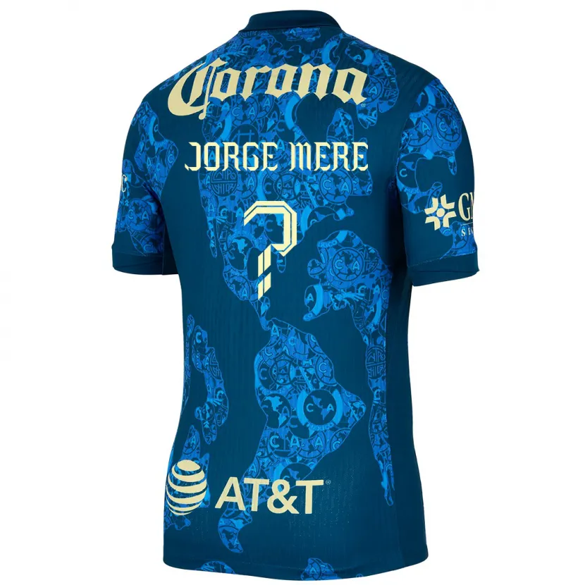 Danxen Kinder Jorge Meré #0 Blau Gelb Auswärtstrikot Trikot 2024/25 T-Shirt