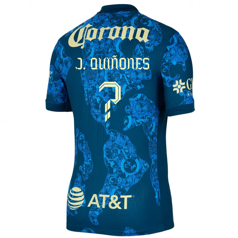 Danxen Kinder Julián Quiñones #0 Blau Gelb Auswärtstrikot Trikot 2024/25 T-Shirt