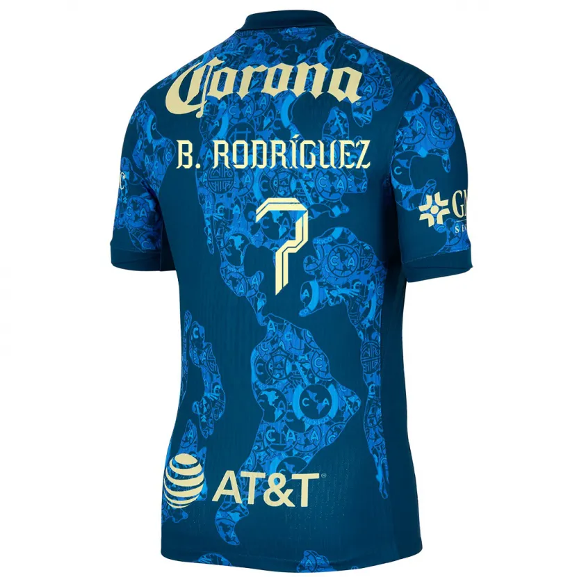 Danxen Kinder Brian Rodríguez #7 Blau Gelb Auswärtstrikot Trikot 2024/25 T-Shirt