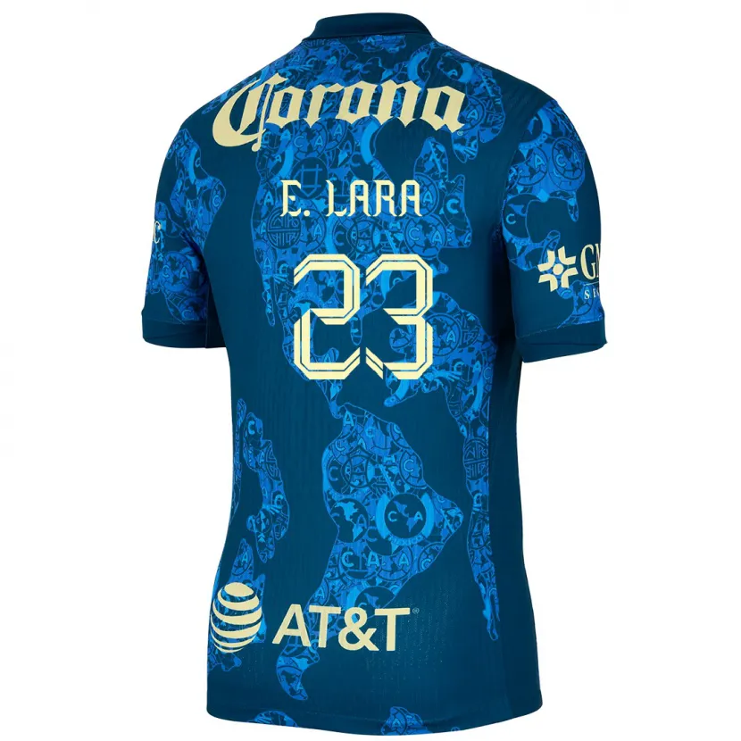 Danxen Kinder Emilio Lara #23 Blau Gelb Auswärtstrikot Trikot 2024/25 T-Shirt