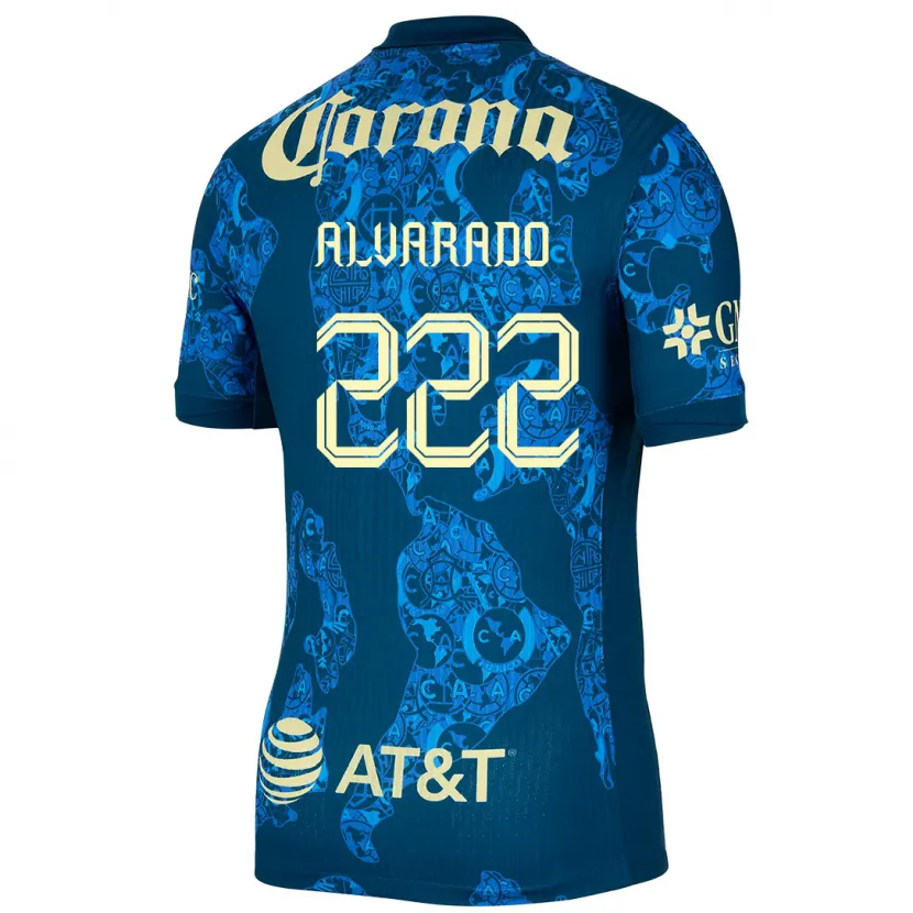 Danxen Kinder Daniel Alvarado #222 Blau Gelb Auswärtstrikot Trikot 2024/25 T-Shirt