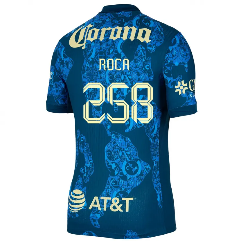 Danxen Kinder Juan Roca #258 Blau Gelb Auswärtstrikot Trikot 2024/25 T-Shirt