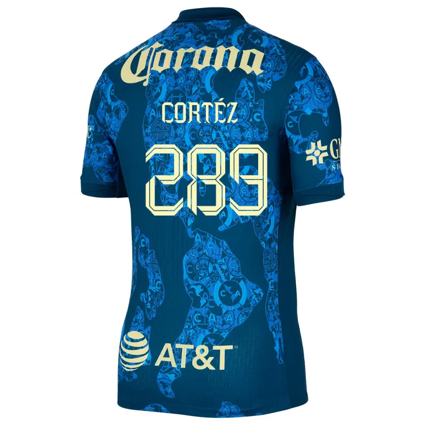 Danxen Kinder Guillermo Cortéz #289 Blau Gelb Auswärtstrikot Trikot 2024/25 T-Shirt