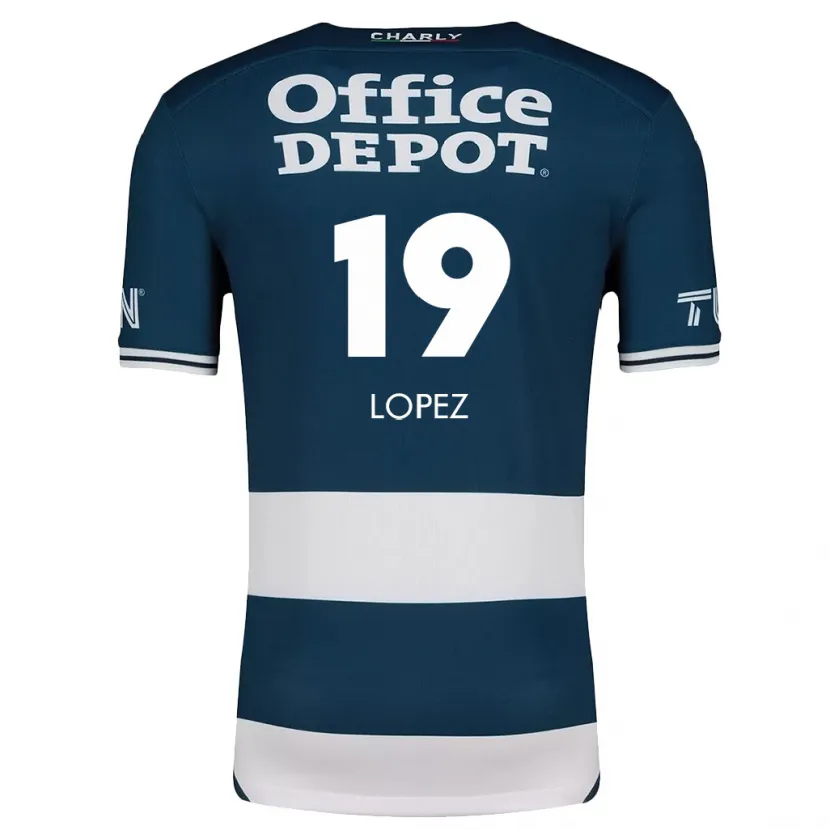 Danxen Herren Javier Eduardo López #19 Blau Weiss Heimtrikot Trikot 2024/25 T-Shirt