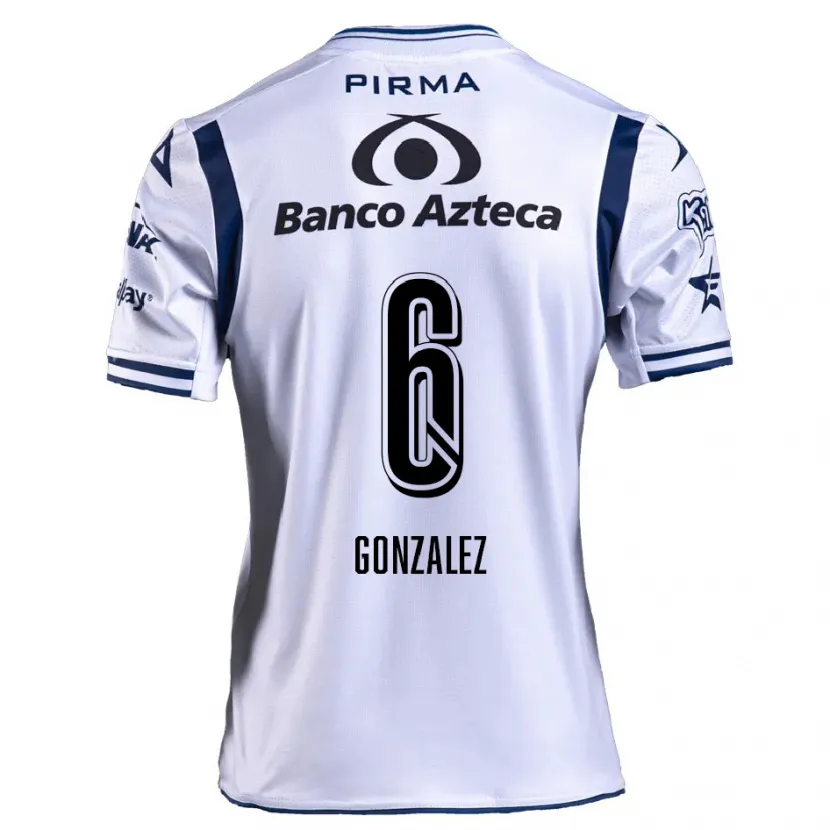 Danxen Herren Pablo González #6 Weiß Marineblau Heimtrikot Trikot 2024/25 T-Shirt
