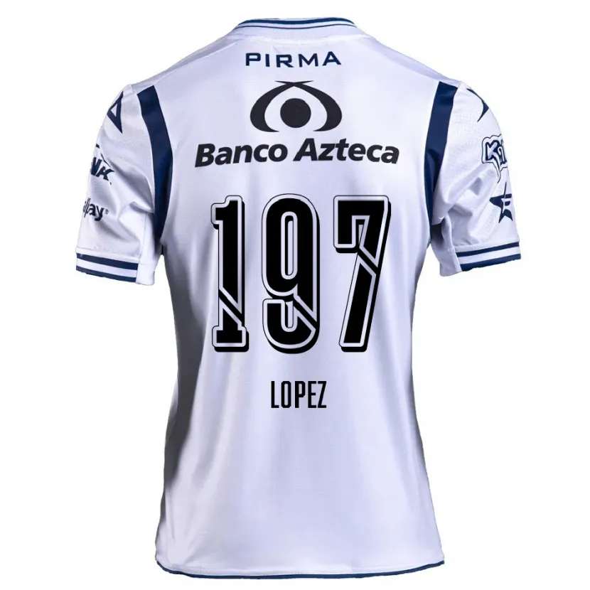 Danxen Herren Sebastián López #197 Weiß Marineblau Heimtrikot Trikot 2024/25 T-Shirt