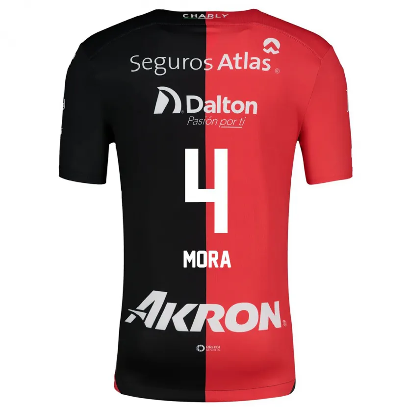 Danxen Herren Adrián Mora #4 Rot Schwarz Heimtrikot Trikot 2024/25 T-Shirt