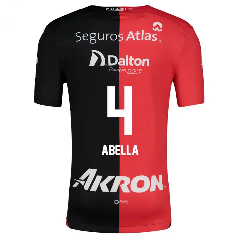 Danxen Herren José Abella #4 Rot Schwarz Heimtrikot Trikot 2024/25 T-Shirt