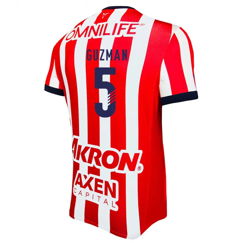Danxen Herren Víctor Guzmán #5 Rot Weiß Blau Heimtrikot Trikot 2024/25 T-Shirt