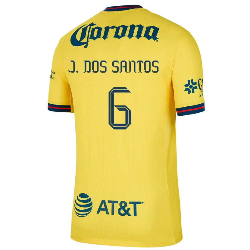 Danxen Herren Jonathan Dos Santos #6 Gelb Blau Heimtrikot Trikot 2024/25 T-Shirt