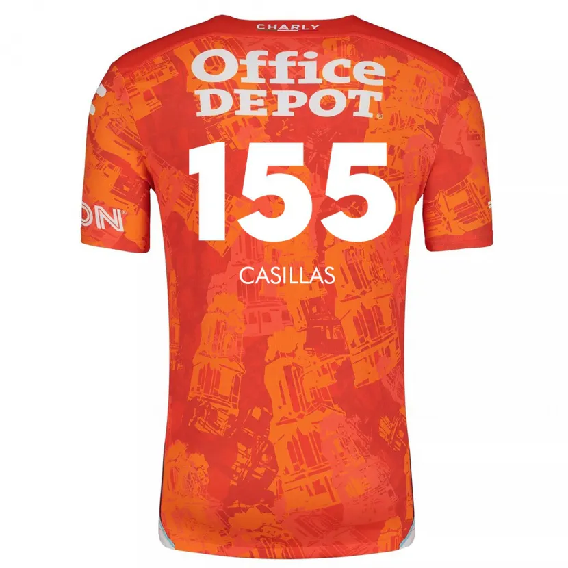 Danxen Herren Johan Casillas #155 Orange Weiß Auswärtstrikot Trikot 2024/25 T-Shirt