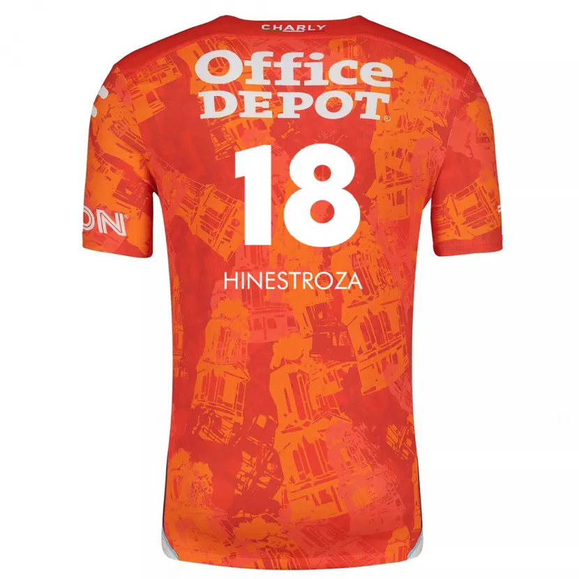Danxen Herren Marino Hinestroza #18 Orange Weiß Auswärtstrikot Trikot 2024/25 T-Shirt