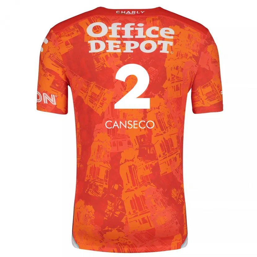 Danxen Herren Fernanda Canseco #2 Orange Weiß Auswärtstrikot Trikot 2024/25 T-Shirt