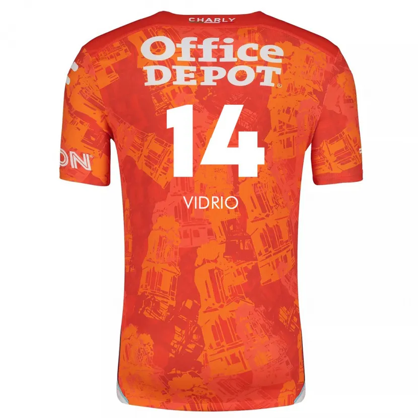 Danxen Herren Nailea Vidrio #14 Orange Weiß Auswärtstrikot Trikot 2024/25 T-Shirt