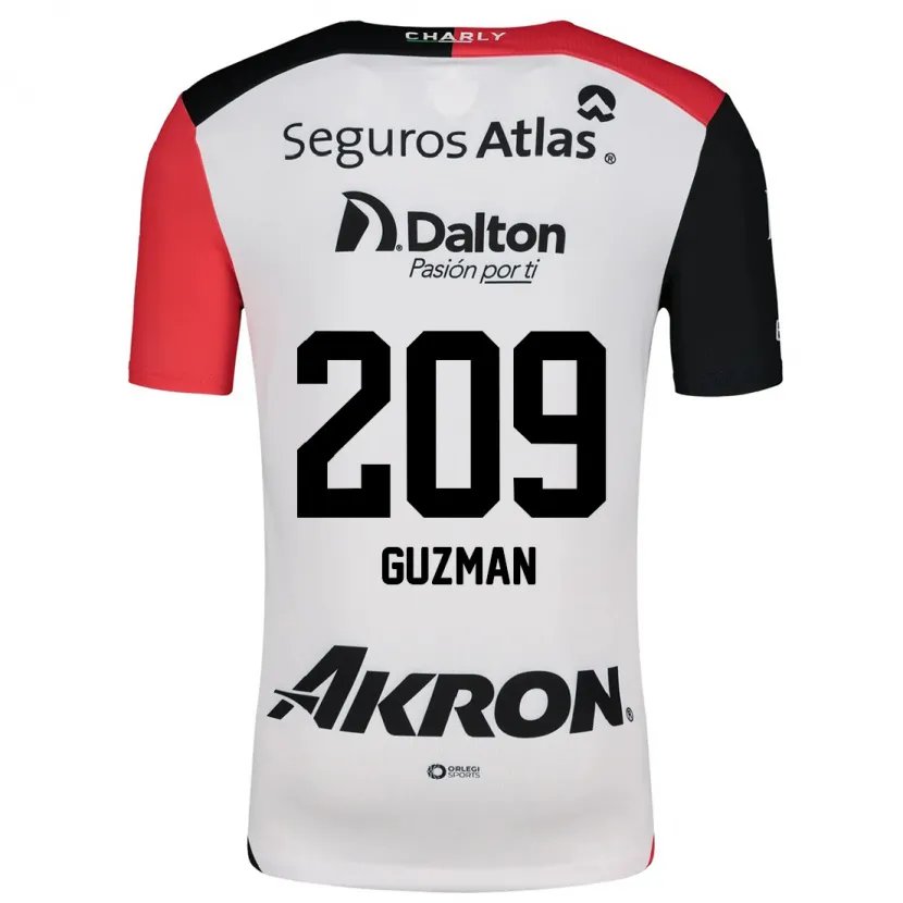 Danxen Herren Jorge Guzmán #209 Weiß Rot Schwarz Auswärtstrikot Trikot 2024/25 T-Shirt