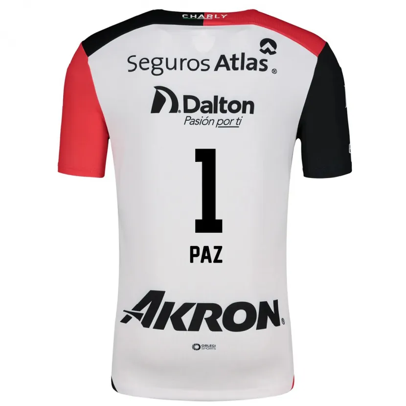 Danxen Herren Ana Gabriela Paz #1 Weiß Rot Schwarz Auswärtstrikot Trikot 2024/25 T-Shirt