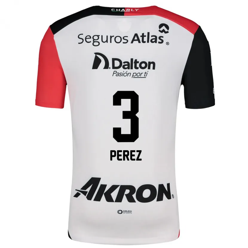 Danxen Herren María Fernanda Pérez #3 Weiß Rot Schwarz Auswärtstrikot Trikot 2024/25 T-Shirt