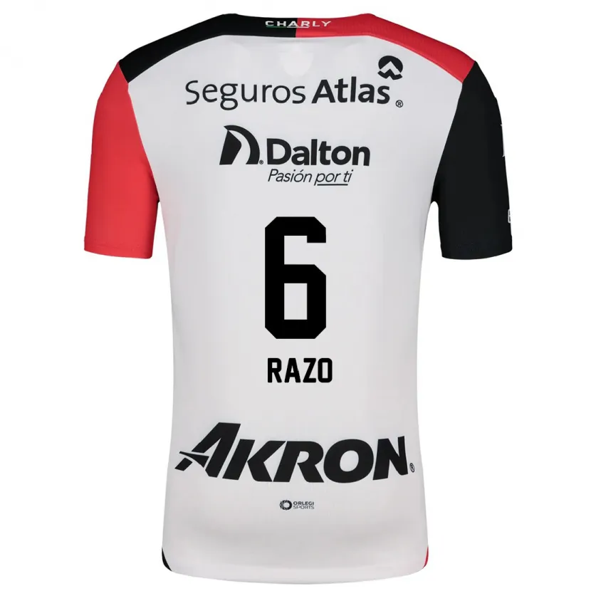 Danxen Herren Valeria Razo #6 Weiß Rot Schwarz Auswärtstrikot Trikot 2024/25 T-Shirt