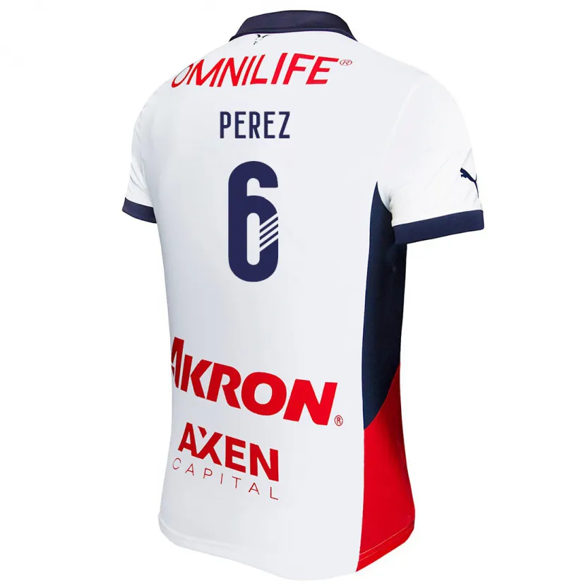 Danxen Herren Pável Pérez #6 Weiß Rot Blau Auswärtstrikot Trikot 2024/25 T-Shirt