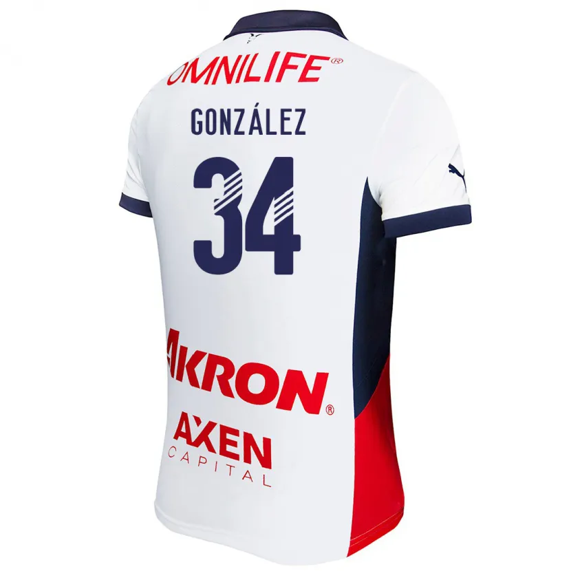 Danxen Herren Armando González #34 Weiß Rot Blau Auswärtstrikot Trikot 2024/25 T-Shirt