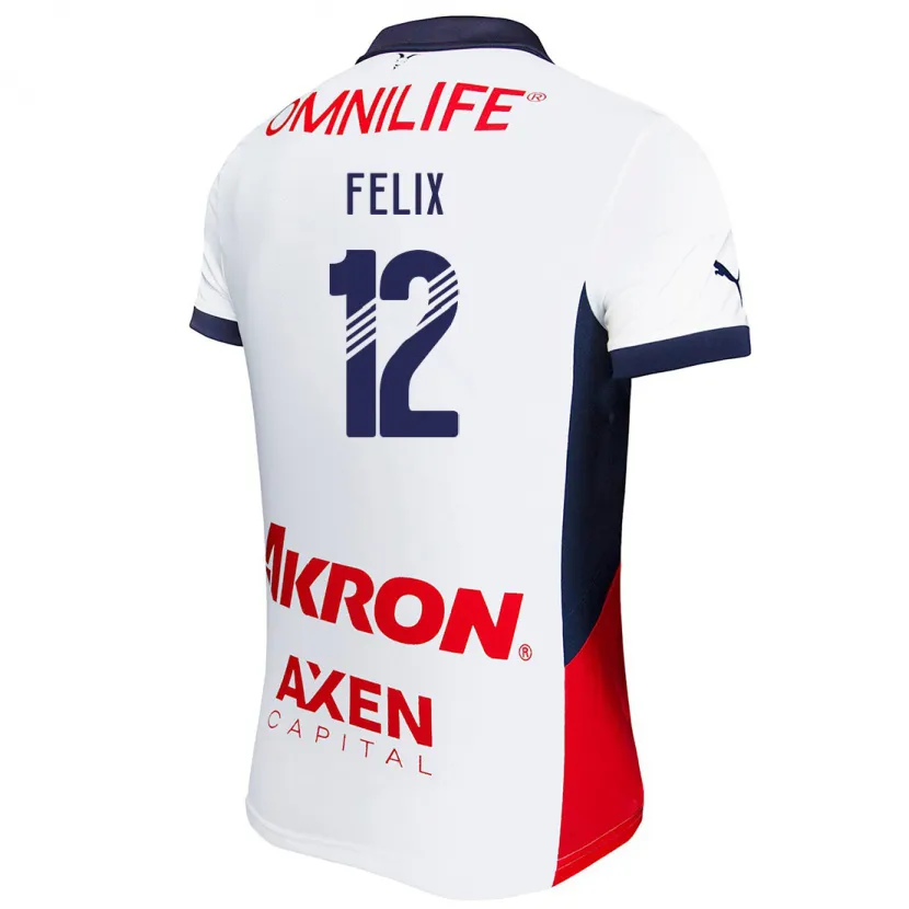 Danxen Herren Blanca Félix #12 Weiß Rot Blau Auswärtstrikot Trikot 2024/25 T-Shirt