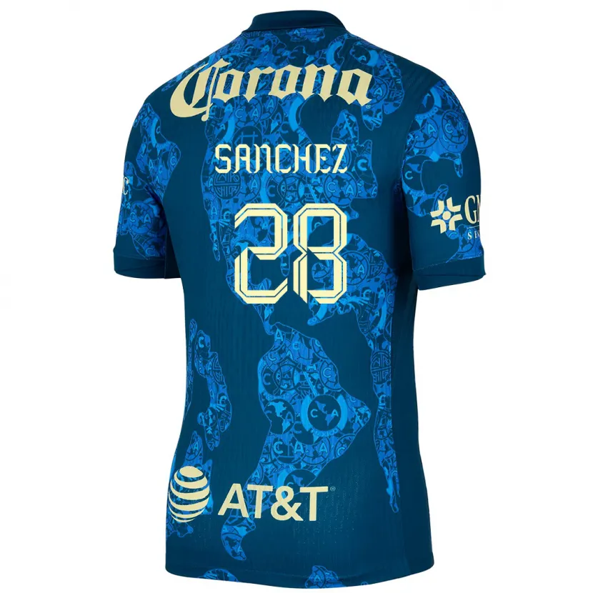 Danxen Herren Érick Sánchez #28 Blau Gelb Auswärtstrikot Trikot 2024/25 T-Shirt
