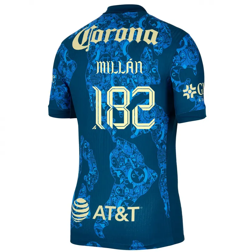 Danxen Herren Daniel Millán #182 Blau Gelb Auswärtstrikot Trikot 2024/25 T-Shirt