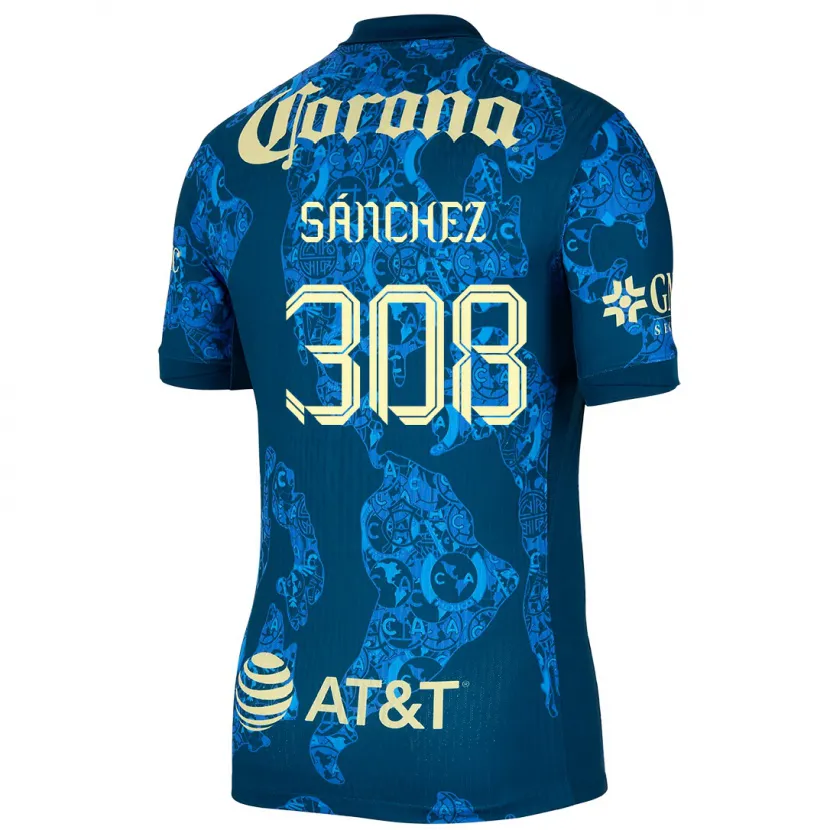 Danxen Herren Oswaldo Sánchez #308 Blau Gelb Auswärtstrikot Trikot 2024/25 T-Shirt