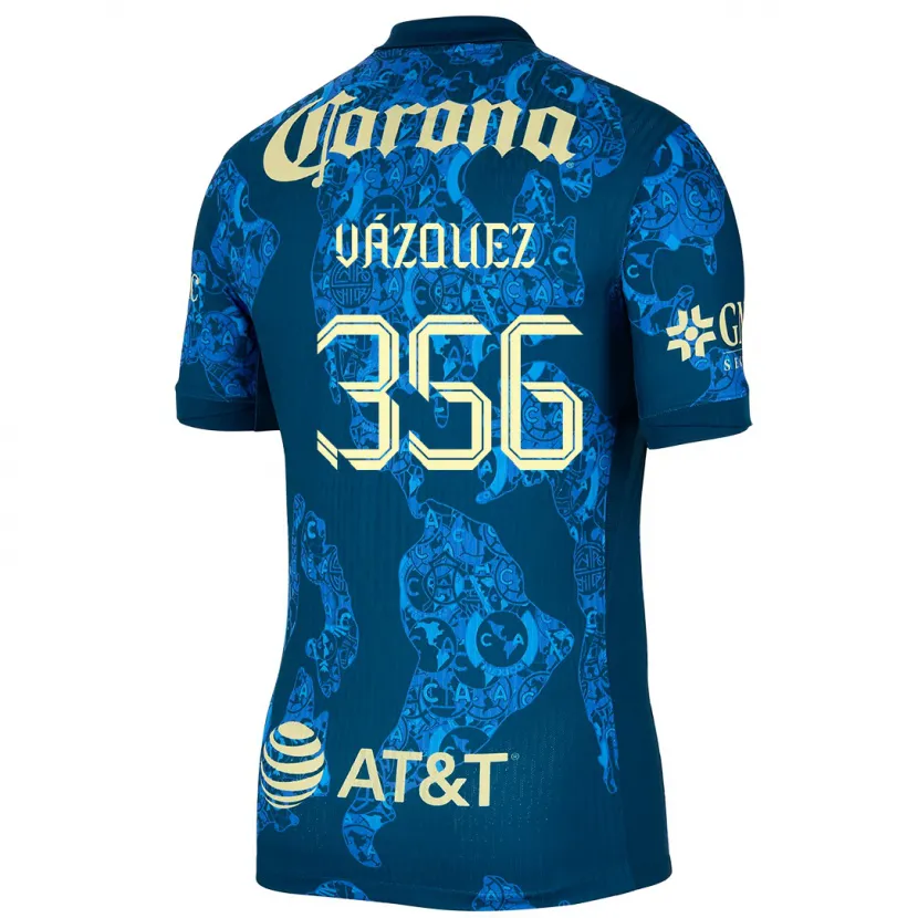 Danxen Herren Omar Vázquez #356 Blau Gelb Auswärtstrikot Trikot 2024/25 T-Shirt