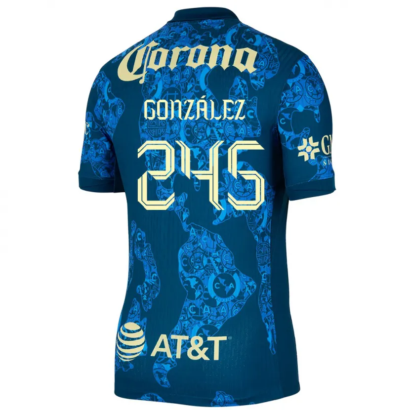 Danxen Herren Enrique González #245 Blau Gelb Auswärtstrikot Trikot 2024/25 T-Shirt