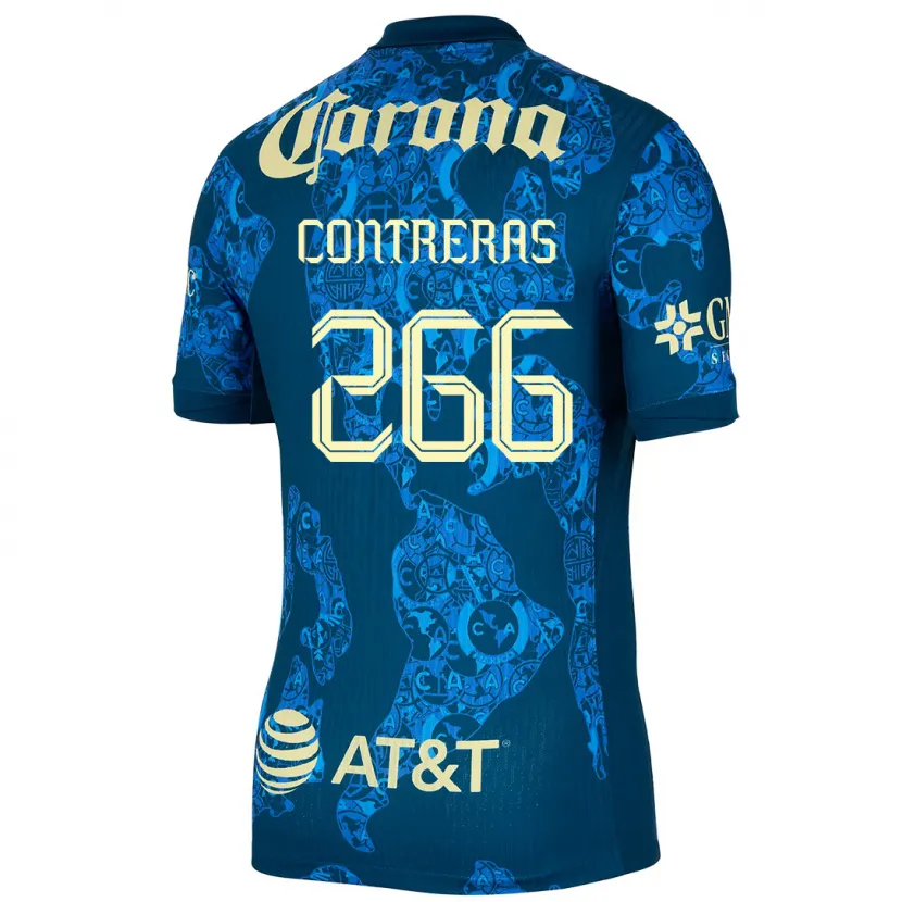 Danxen Herren Ángel Contreras #266 Blau Gelb Auswärtstrikot Trikot 2024/25 T-Shirt