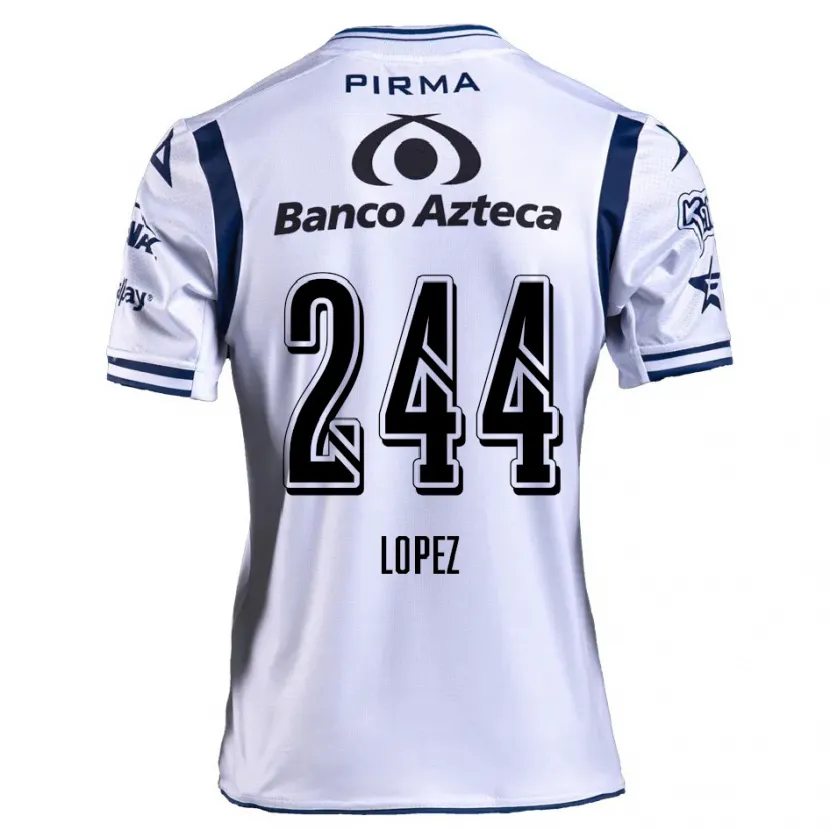Danxen Damen Daniel López #244 Weiß Marineblau Heimtrikot Trikot 2024/25 T-Shirt