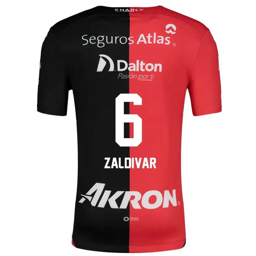 Danxen Damen Édgar Zaldívar #6 Rot Schwarz Heimtrikot Trikot 2024/25 T-Shirt
