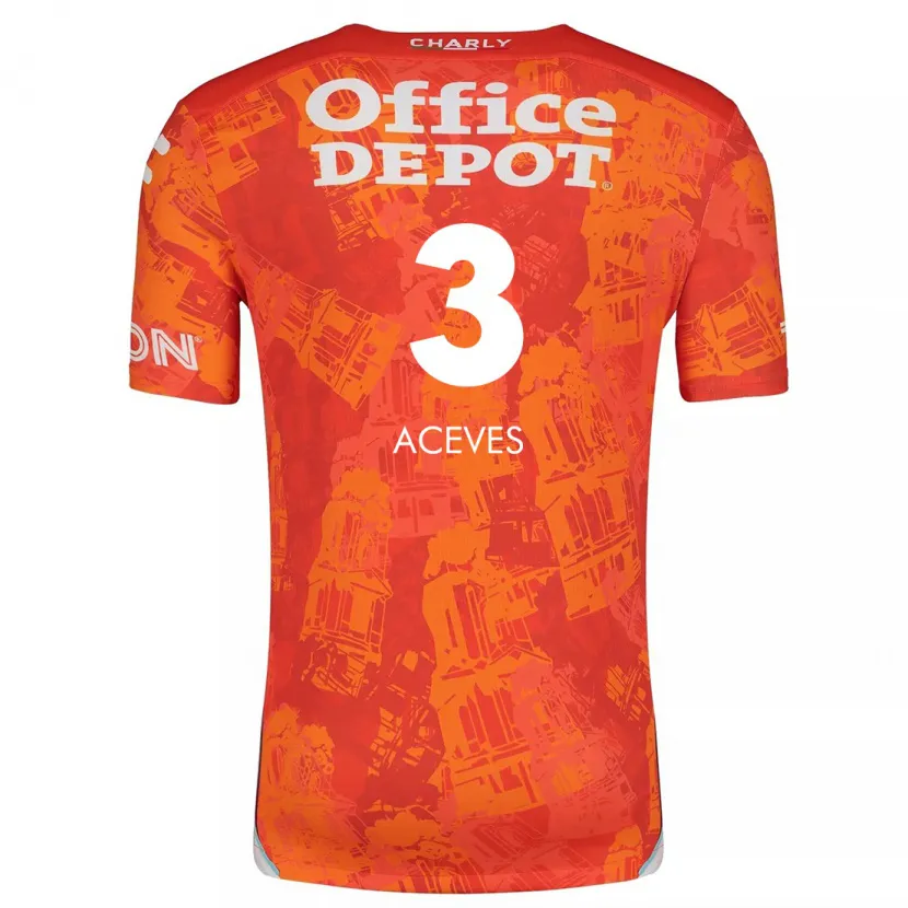 Danxen Damen Alonso Aceves #3 Orange Weiß Auswärtstrikot Trikot 2024/25 T-Shirt