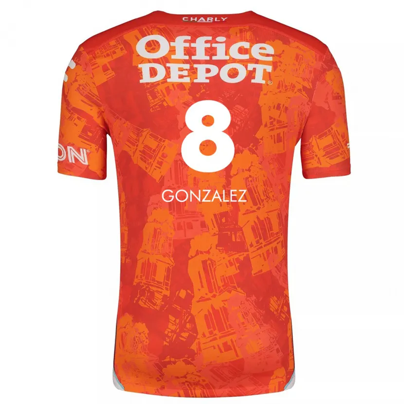 Danxen Damen Bryan González #8 Orange Weiß Auswärtstrikot Trikot 2024/25 T-Shirt