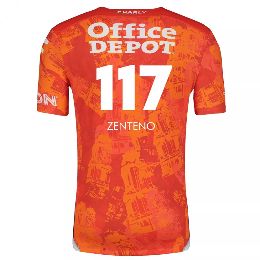 Danxen Damen Gustavo Zenteno #117 Orange Weiß Auswärtstrikot Trikot 2024/25 T-Shirt