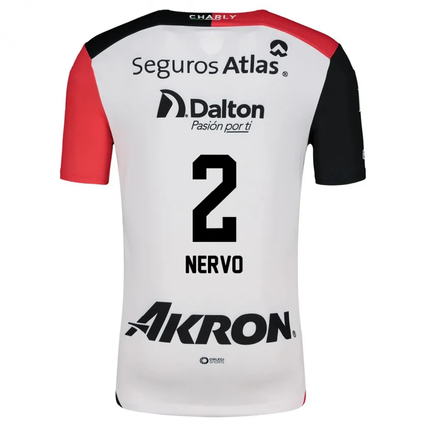 Danxen Damen Hugo Nervo #2 Weiß Rot Schwarz Auswärtstrikot Trikot 2024/25 T-Shirt