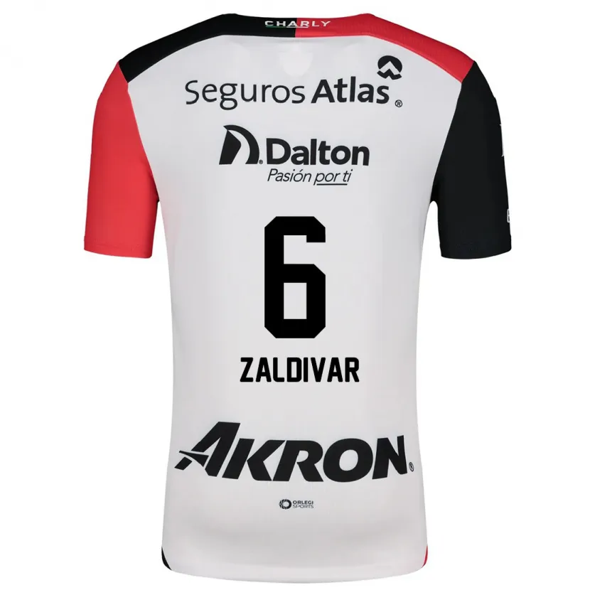 Danxen Damen Édgar Zaldívar #6 Weiß Rot Schwarz Auswärtstrikot Trikot 2024/25 T-Shirt