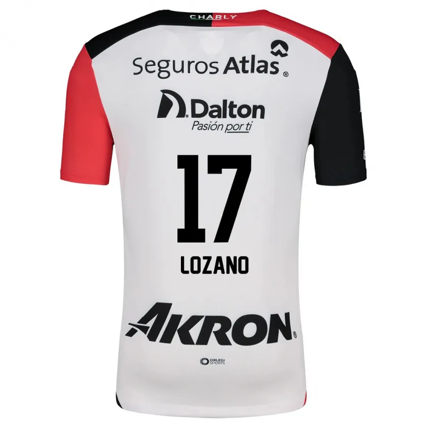 Danxen Damen José Lozano #17 Weiß Rot Schwarz Auswärtstrikot Trikot 2024/25 T-Shirt